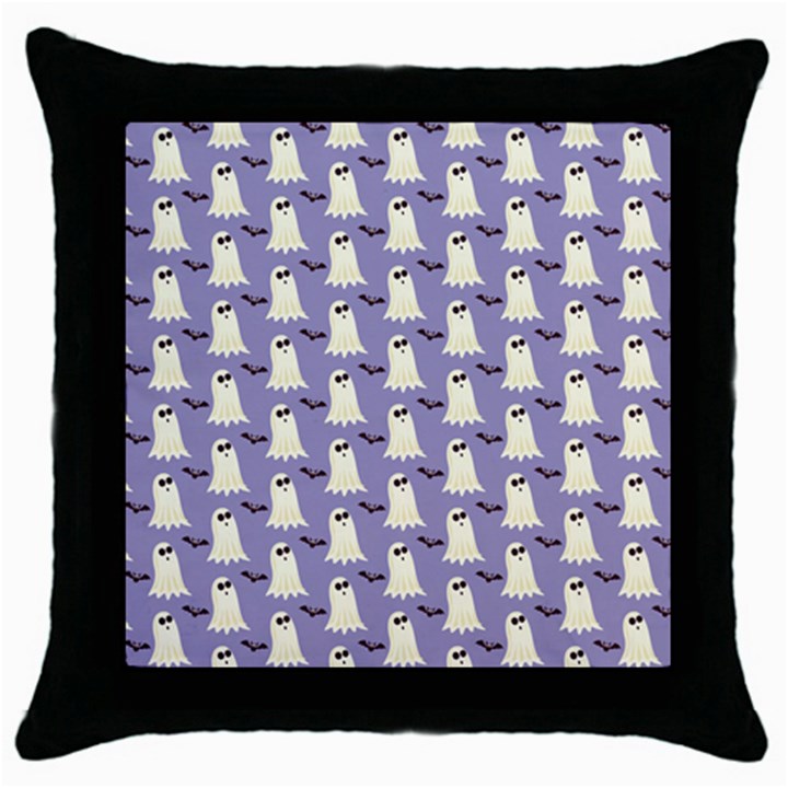 Halloween Ghost Bat Throw Pillow Case (Black)