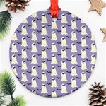 Halloween Ghost Bat Round Ornament (Two Sides) Front