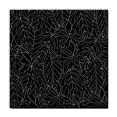 Autumn Leaves Black Tile Coaster by Dutashop