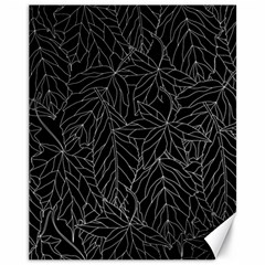 Autumn Leaves Black Canvas 11  X 14  by Dutashop