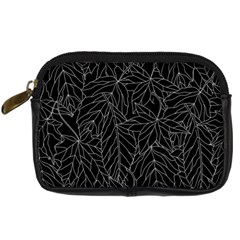 Autumn Leaves Black Digital Camera Leather Case by Dutashop