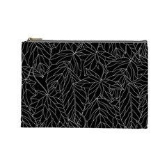 Autumn Leaves Black Cosmetic Bag (large) by Dutashop