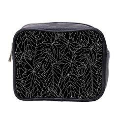 Autumn Leaves Black Mini Toiletries Bag (two Sides) by Dutashop