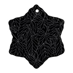 Autumn Leaves Black Snowflake Ornament (two Sides) by Dutashop