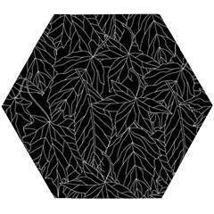 Autumn Leaves Black Wooden Puzzle Hexagon by Dutashop