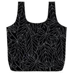 Autumn Leaves Black Full Print Recycle Bag (xxxl) by Dutashop