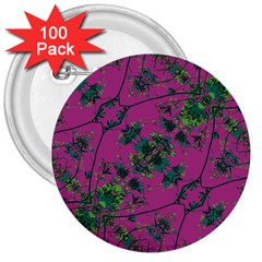 Modern Floral Collage Print Pattern 3  Buttons (100 Pack) 