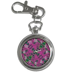 Modern Floral Collage Print Pattern Key Chain Watches