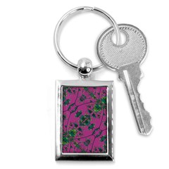 Modern Floral Collage Print Pattern Key Chain (rectangle) by dflcprintsclothing