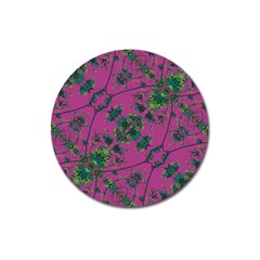 Modern Floral Collage Print Pattern Magnet 3  (round) by dflcprintsclothing