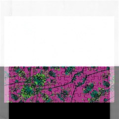 Modern Floral Collage Print Pattern Rectangular Jigsaw Puzzl by dflcprintsclothing