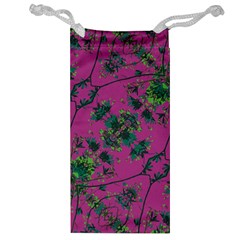 Modern Floral Collage Print Pattern Jewelry Bag