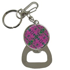 Modern Floral Collage Print Pattern Bottle Opener Key Chain