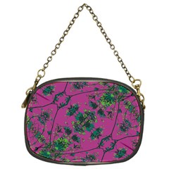 Modern Floral Collage Print Pattern Chain Purse (one Side)