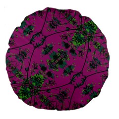 Modern Floral Collage Print Pattern Large 18  Premium Round Cushions