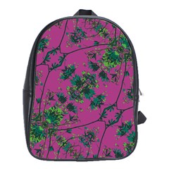 Modern Floral Collage Print Pattern School Bag (xl)