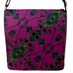 Modern Floral Collage Print Pattern Flap Closure Messenger Bag (s) by dflcprintsclothing