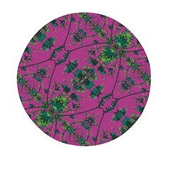 Modern Floral Collage Print Pattern Mini Round Pill Box by dflcprintsclothing