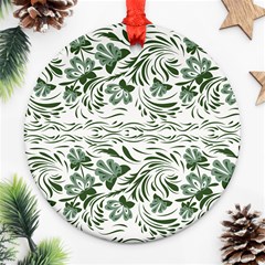 Green Leaves Ornament (round) by Eskimos