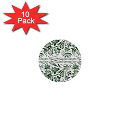 Green Leaves 1  Mini Buttons (10 Pack)  by Eskimos