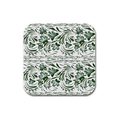 Green Leaves Rubber Square Coaster (4 Pack)  by Eskimos