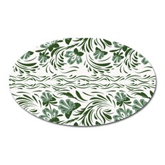 Green Leaves Oval Magnet by Eskimos