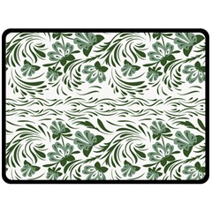 Green Leaves Fleece Blanket (large)  by Eskimos