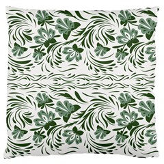 Green Leaves Large Cushion Case (two Sides) by Eskimos