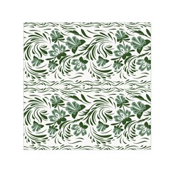 Green Leaves Small Satin Scarf (square) by Eskimos