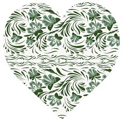 Green Leaves Wooden Puzzle Heart by Eskimos