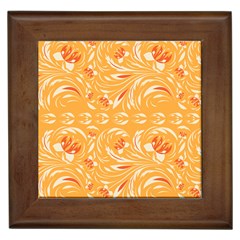 Orange pattern Framed Tile