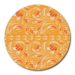 Orange pattern Round Mousepads