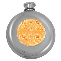 Orange pattern Round Hip Flask (5 oz)