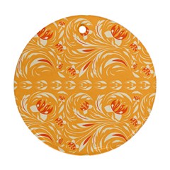 Orange Pattern Round Ornament (two Sides)