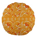 Orange pattern Large 18  Premium Round Cushions Front