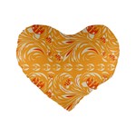 Orange pattern Standard 16  Premium Heart Shape Cushions Front