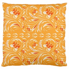 Orange pattern Large Flano Cushion Case (One Side)