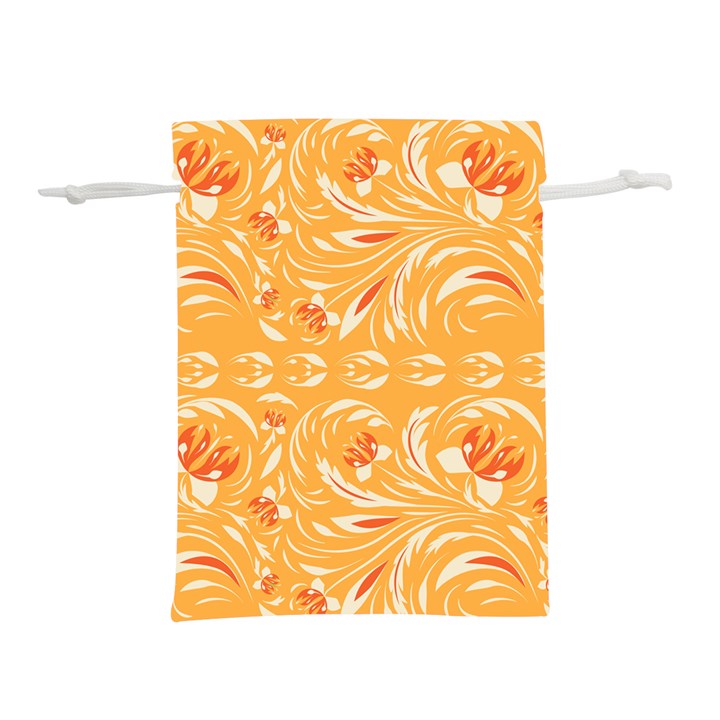 Orange pattern Lightweight Drawstring Pouch (S)