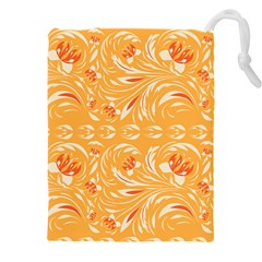 Orange pattern Drawstring Pouch (4XL)