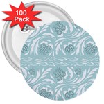 Blue ornament 3  Buttons (100 pack)  Front