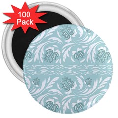 Blue Ornament 3  Magnets (100 Pack) by Eskimos