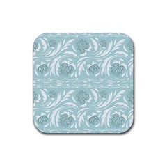 Blue Ornament Rubber Coaster (square)  by Eskimos