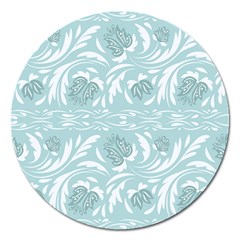 Blue Ornament Magnet 5  (round) by Eskimos