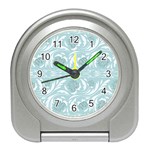 Blue ornament Travel Alarm Clock Front