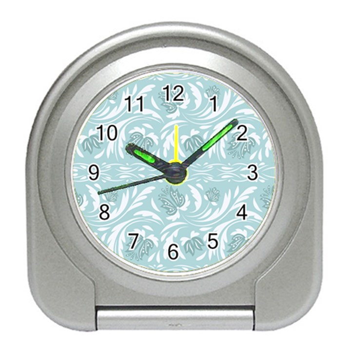 Blue ornament Travel Alarm Clock