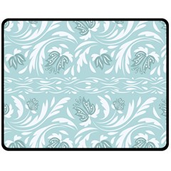 Blue Ornament Fleece Blanket (medium)  by Eskimos