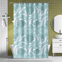 Blue Ornament Shower Curtain 48  X 72  (small)  by Eskimos