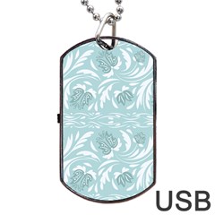 Blue Ornament Dog Tag Usb Flash (one Side) by Eskimos