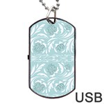 Blue ornament Dog Tag USB Flash (One Side) Front