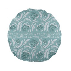 Blue Ornament Standard 15  Premium Flano Round Cushions by Eskimos